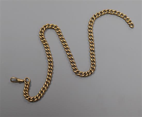 An 18ct. gold albert chain, 36cm.